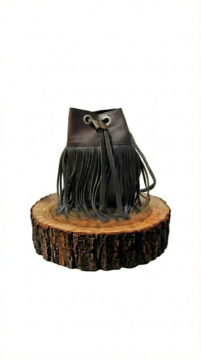 Bolso de Mano de Piel Marrón Oscuro para Mujer | CJ10410