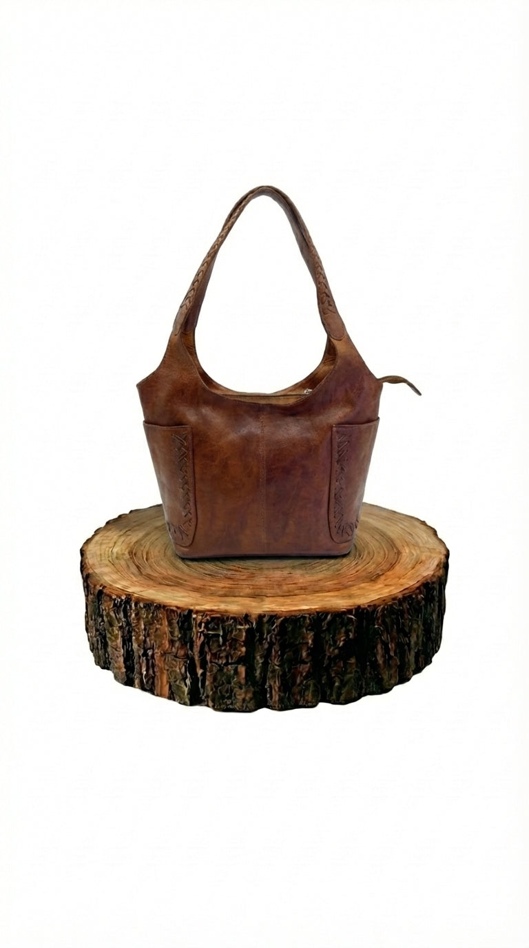 Bolso Shopper de Piel Marrón Oscuro para Mujer | CJ5863