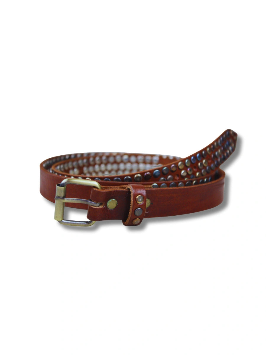 cinturon piel tachuelas multicolor mayorista vista frontal — CJ930