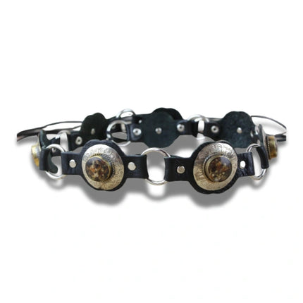 Cinturón Boho de Piel con Conchos y Anillas Metálicas - CJ2345
