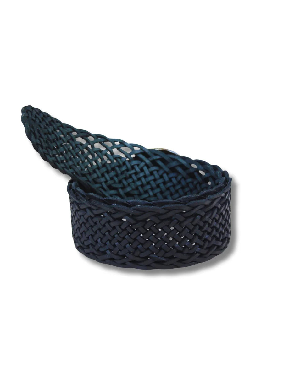 detalle negro cinturon trenzado etnico ambar mayorista marrón oscuro — ref. CJ0764