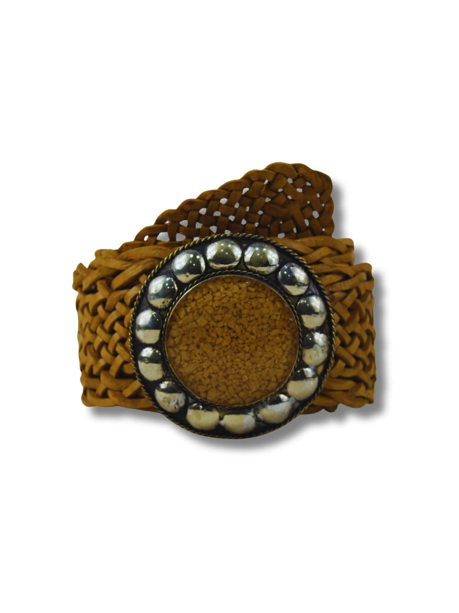 detalle verde cinturon trenzado etnic mayorista amarillo — ref. CJ0764