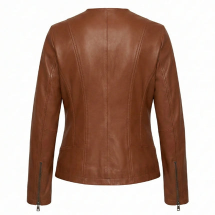 detalle chaqueta de piel para unisex — ref. CJ59007