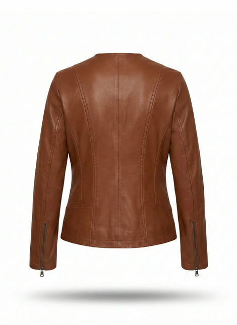 detalle chaqueta de piel para unisex — ref. CJ59007