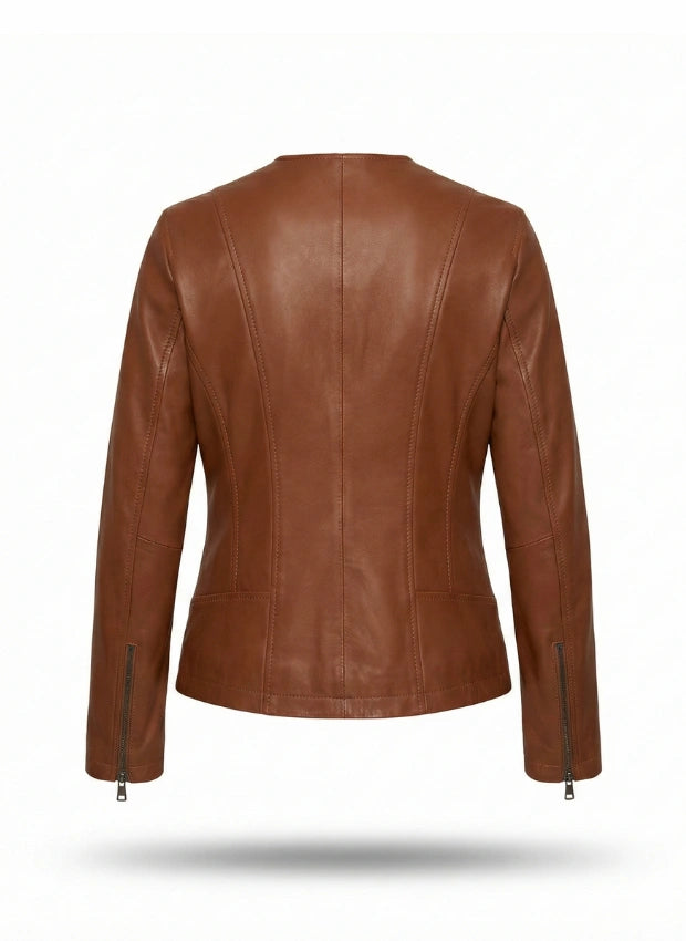 detalle chaqueta de piel para unisex — ref. CJ59007
