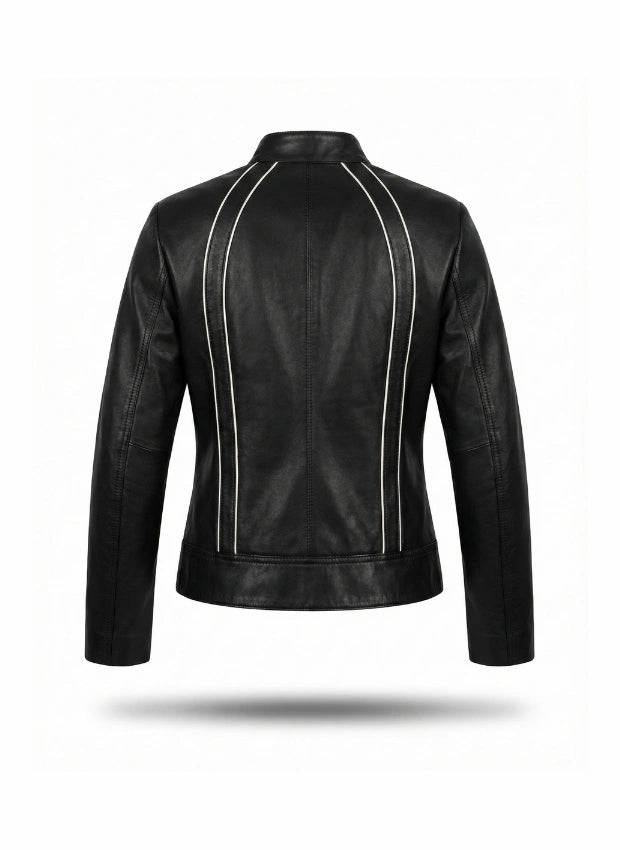detalle chaqueta de piel para unisex — ref. CJ86935