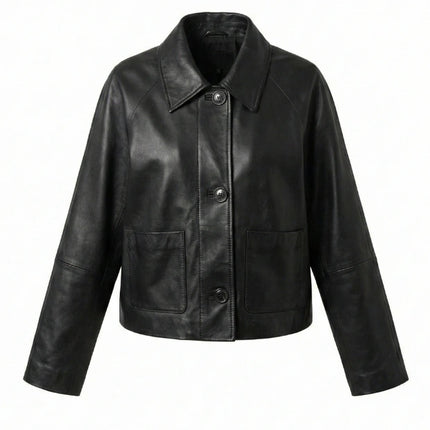 chaqueta de piel para unisex vista frontal — CJ9000