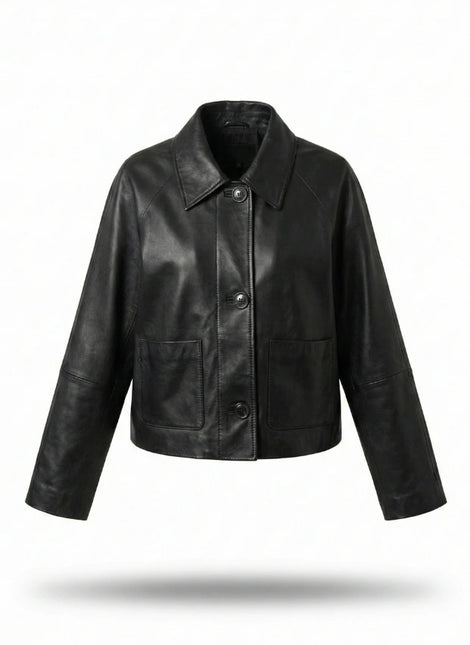 chaqueta de piel para unisex vista frontal — CJ9000