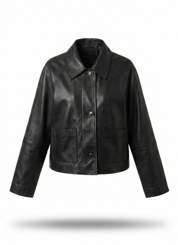 chaqueta de piel para unisex vista frontal — CJ9000