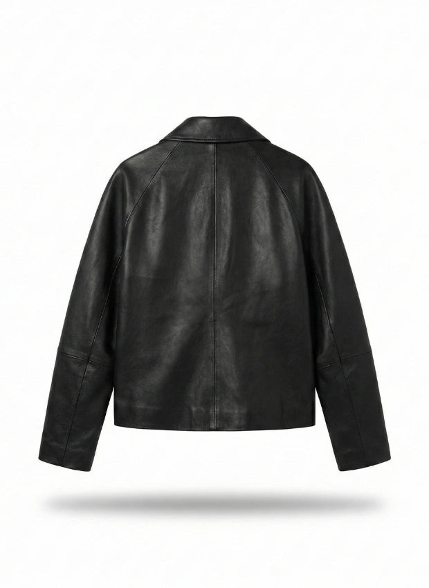 detalle chaqueta de piel para unisex — ref. CJ9000