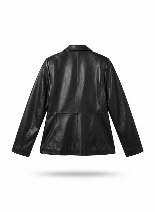detalle chaqueta de piel para unisex — ref. CJ9993