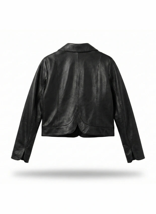 detalle chaqueta de piel para unisex — ref. CJ9992