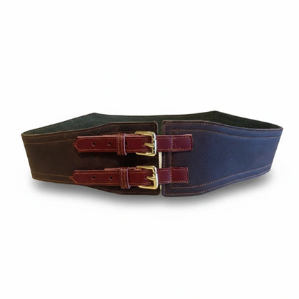 cinturón de piel marrón oscuro para unisex marrón oscuro vista frontal — CJ1247