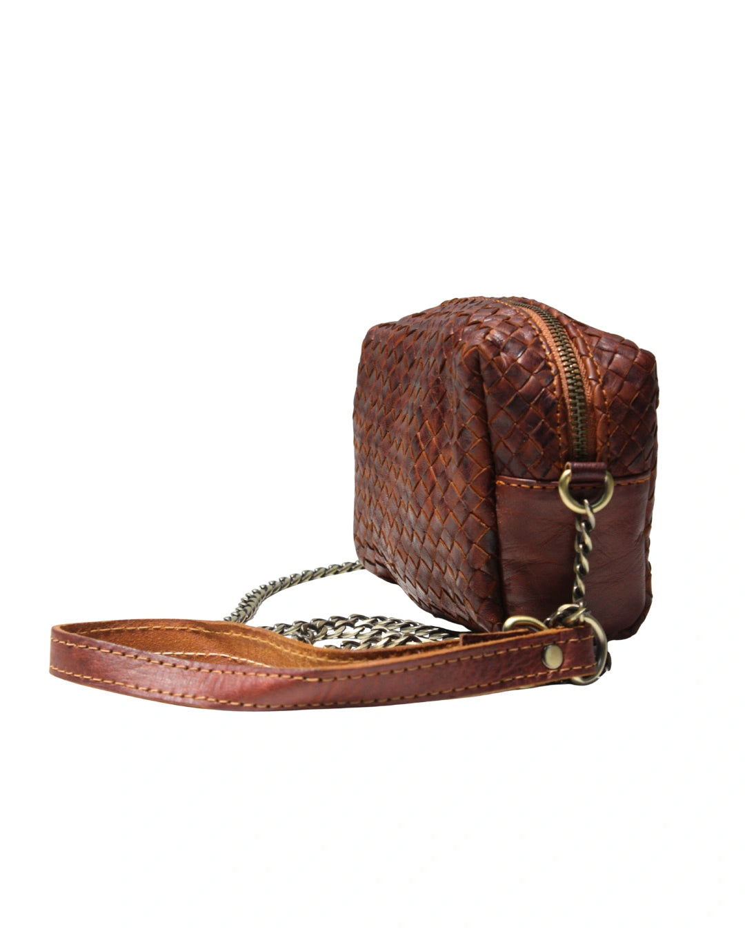 vista 4 dorado bolso de mano de piel dorado para mujer — CJ7048