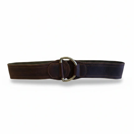cinturón de piel marrón oscuro para unisex marrón oscuro vista frontal — CJ1259