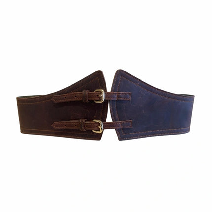 cinturón de piel marrón oscuro para unisex marrón oscuro vista frontal — CJ1248