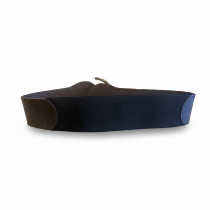 detalle marrón oscuro cinturón de piel marrón oscuro para unisex — ref. CJ1257