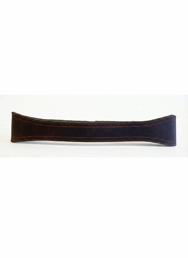 detalle marrón oscuro cinturón de piel marrón oscuro para unisex — ref. CJ1254