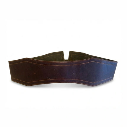 detalle marrón oscuro cinturón de piel marrón oscuro para unisex — ref. CJ1253