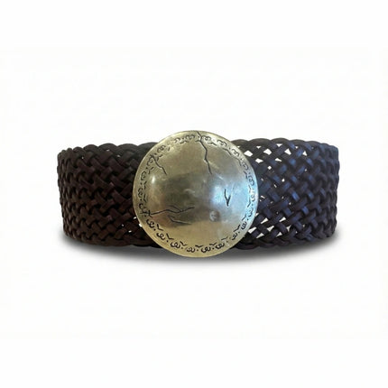 cinturón de piel marrón para unisex marrón vista frontal — CJ4502
