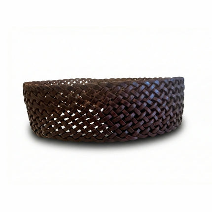 detalle marrón cinturón de piel marrón para unisex — ref. CJ4502