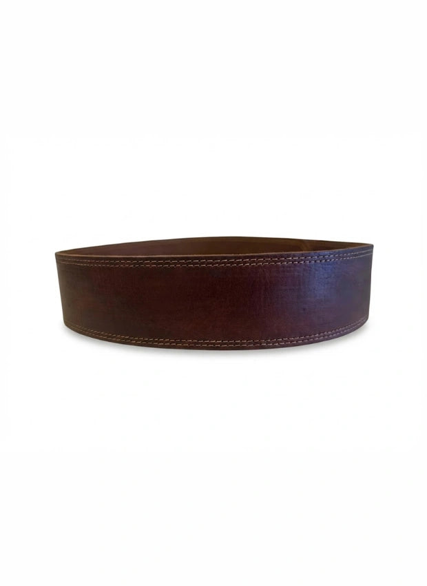 detalle marrón cinturón de piel marrón para unisex — ref. CJ4503