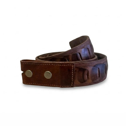 cinturón de piel marrón para unisex marrón vista frontal — CJ10008