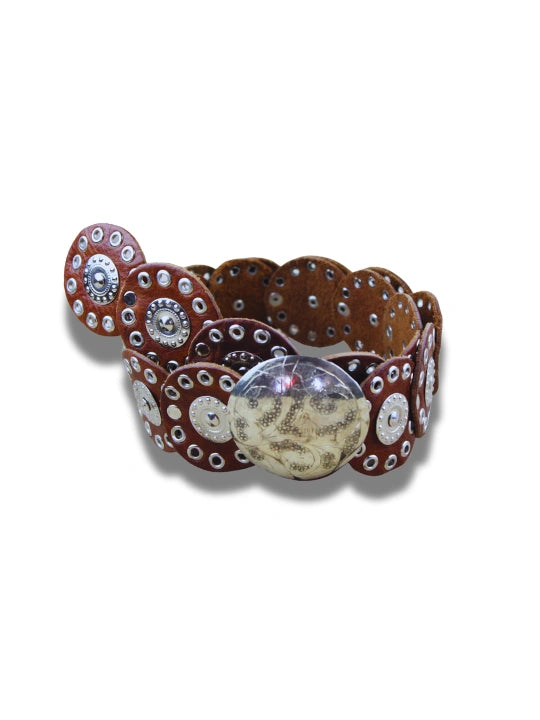 Cinturón de Piel Marrón Unisex Multicolor | CJ0155