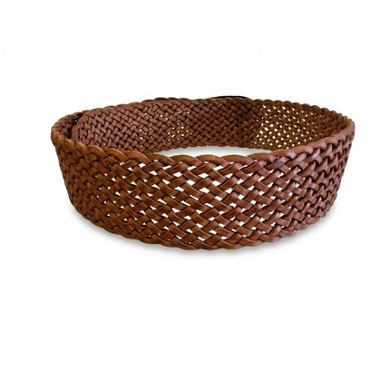 vista 3 marrón cinturón de piel marrón para unisex — CJ10225