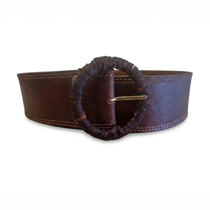 cinturón de piel marrón para unisex marrón vista frontal — CJ4504
