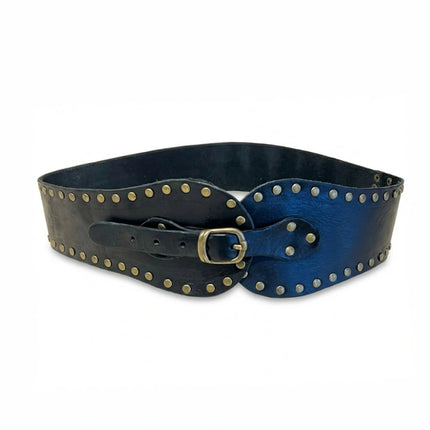 cinturón de piel negro para unisex negro vista frontal — CJ77759