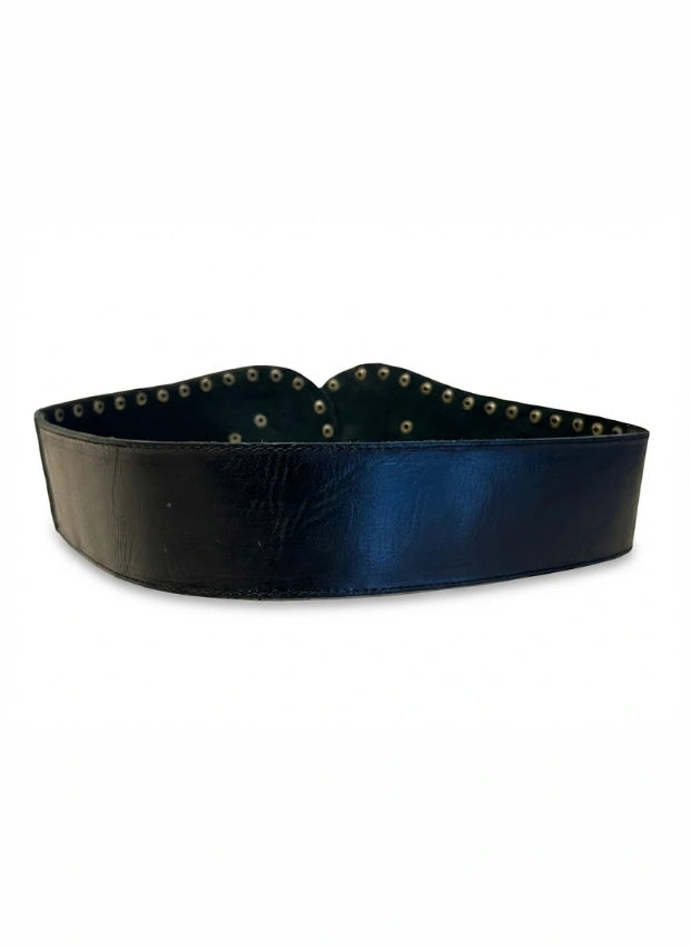detalle negro cinturón de piel negro para unisex — ref. CJ77759