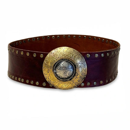 cinturón de piel marrón oscuro para unisex marrón oscuro vista frontal — CJ5362