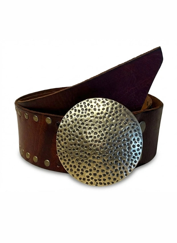 vista 3 marrón cinturón de piel marrón para unisex — CJ0002