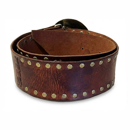 vista 4 marrón cinturón de piel marrón para unisex — CJ0002