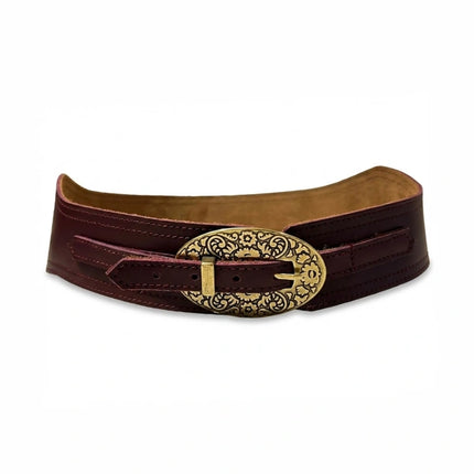 cinturón de piel marrón oscuro para unisex marrón oscuro vista frontal — CJ5364