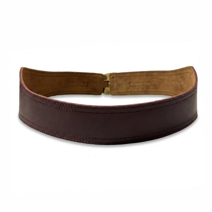 detalle marrón oscuro cinturón de piel marrón oscuro para unisex — ref. CJ5364