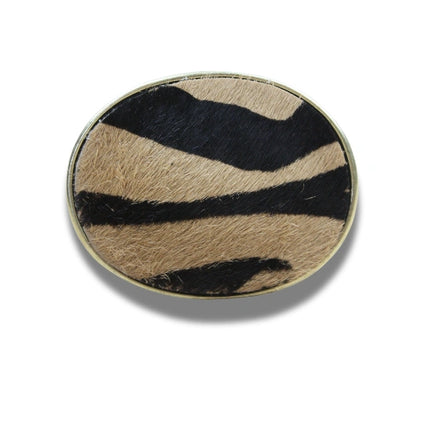 Hebilla Ovalada Animal Print en Piel - CJ3591