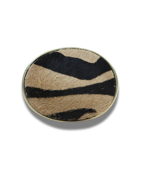 hebilla ovalada animal print en piel vista frontal — CJ3591