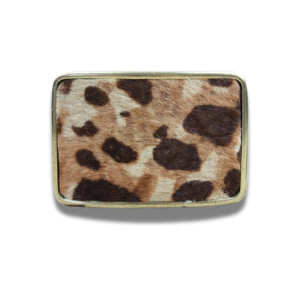 Hebilla Rectangular Animal Print Leopardo en Piel - CJ3591