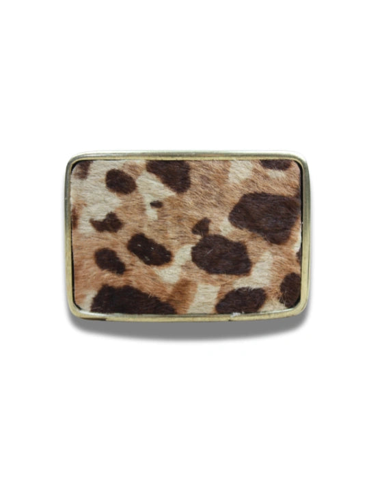 Hebilla Rectangular Animal Print Leopardo en Piel - CJ3591