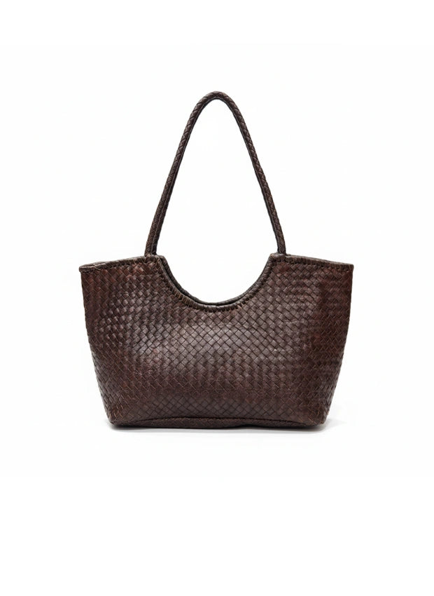 vista 3 marrón oscuro bolso de mano de piel marrón oscuro para mujer — CJ2251