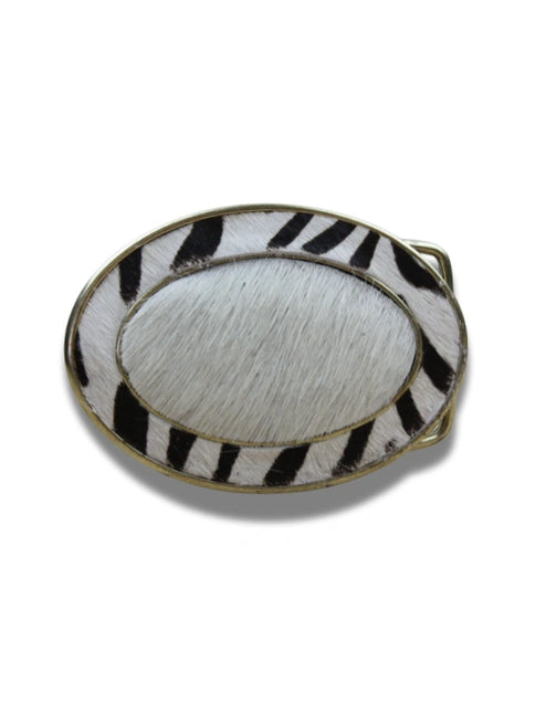 hebilla ovalada animal print cebra en piel vista frontal — CJ3591