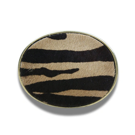 Hebilla Ovalada Animal Print Tigre en Piel - CJ3591