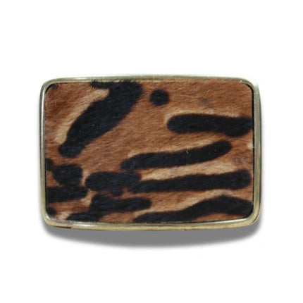 Hebilla Rectangular Animal Print Tigre en Piel - CJ3591
