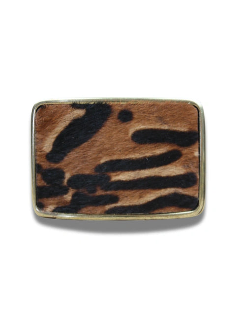 hebilla ovalada con centro animal print cebra y borde liso ma vista frontal — CJ3591