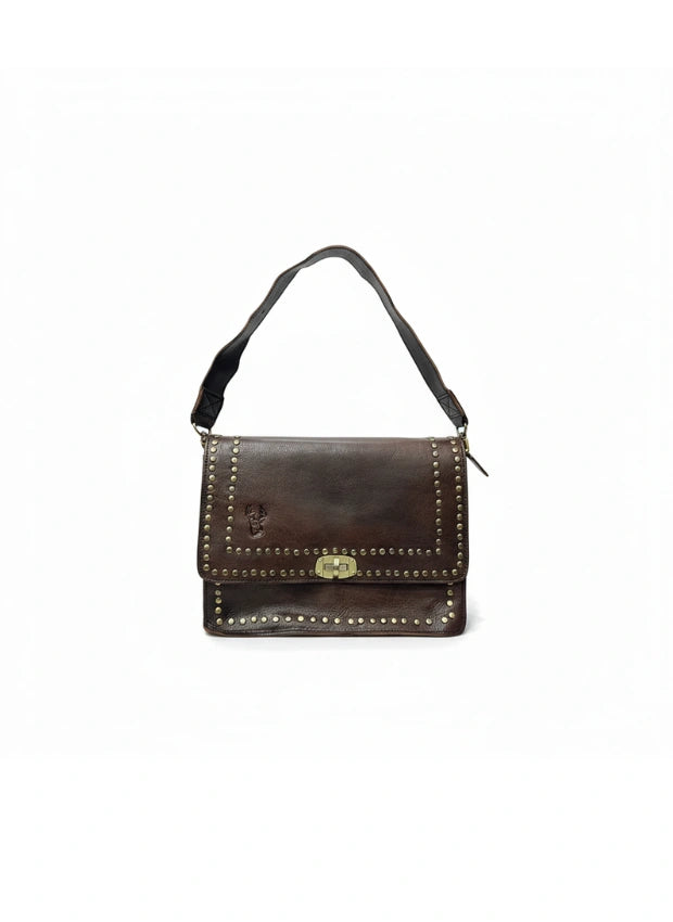 vista 4 marrón bolso de mano de piel marrón para mujer — CJ7048