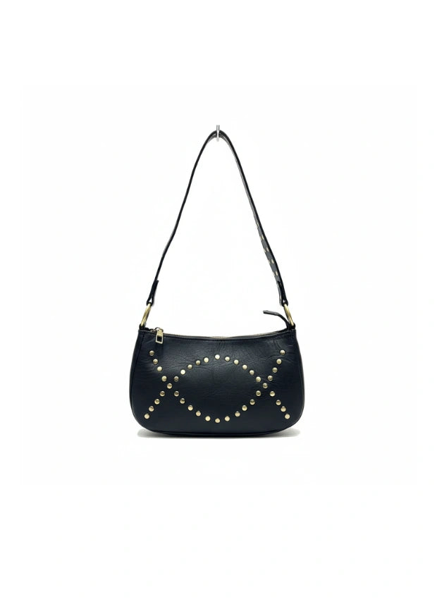 vista 3 negro bolso shopper de piel marrón oscuro para mujer — CJ2005