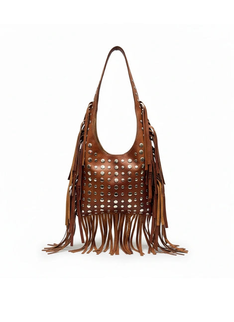detalle marrón oscuro bolso de mano de piel marrón para mujer — ref. CJ5590