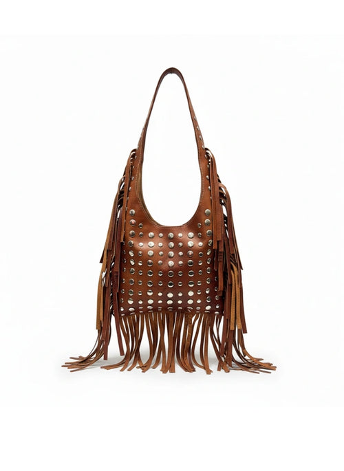 detalle marrón oscuro bolso de mano de piel marrón para mujer — ref. CJ5590